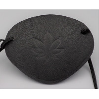 Leather Blk with Marijuana Leaf